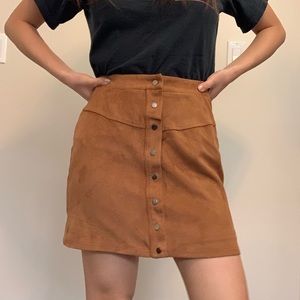 Soft Brown Suede Mini Skirt